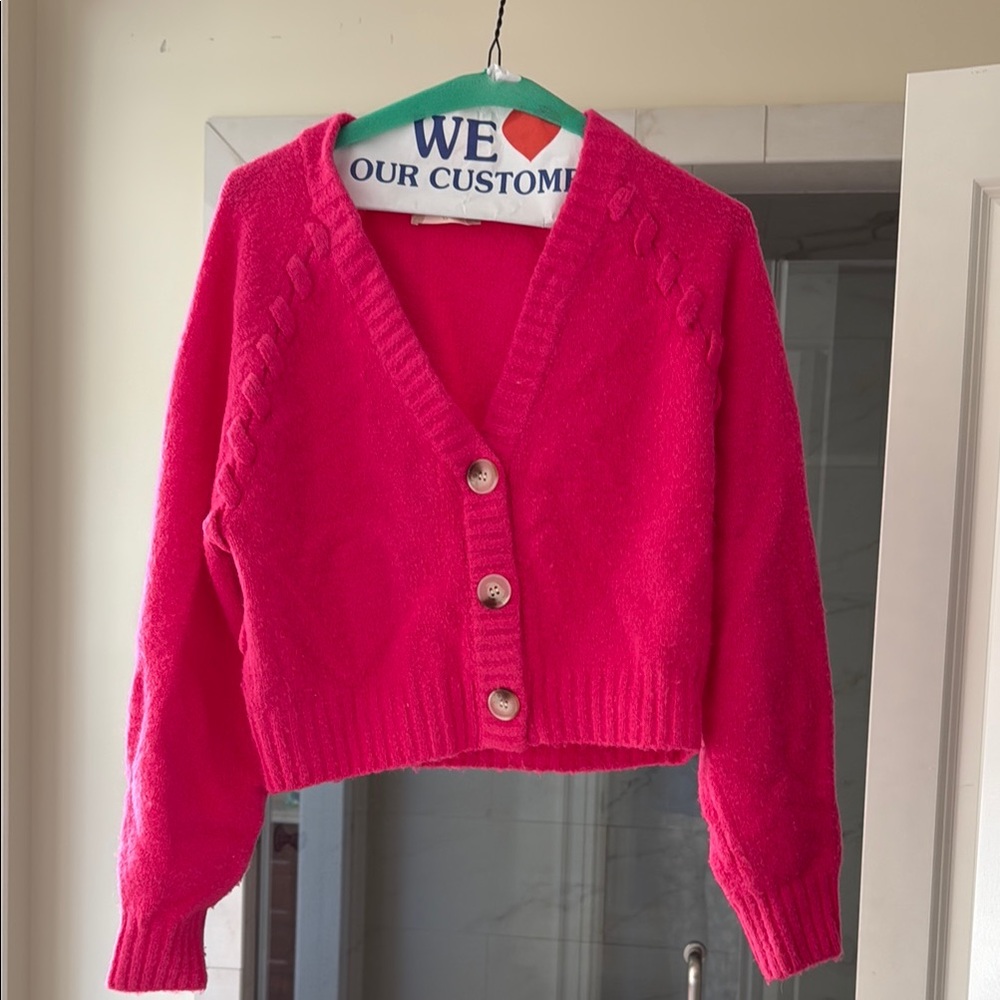 Cozy Pink Cardigan Sweater Altar’d State XS